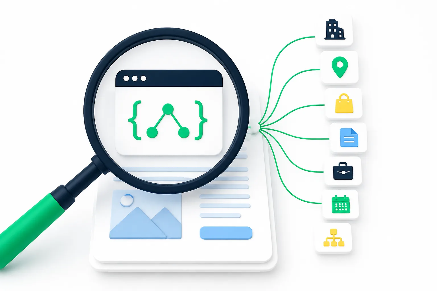 Controle van structured data op een KMO-website met paginatypes en validatie.