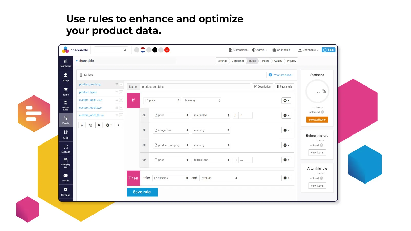Channable productfeed manager